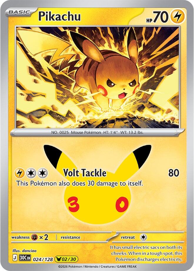 Pikachu (024/128) [Mega Evolution: 30th Celebration] | I Want That Stuff Brandon