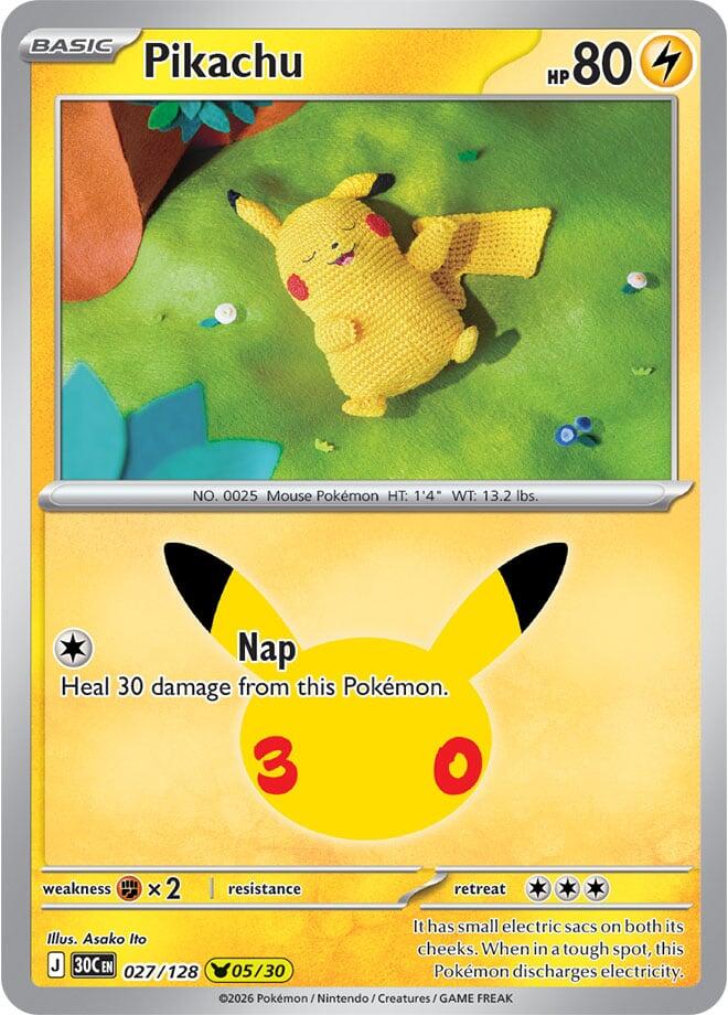 Pikachu (027/128) [Mega Evolution: 30th Celebration] | I Want That Stuff Brandon