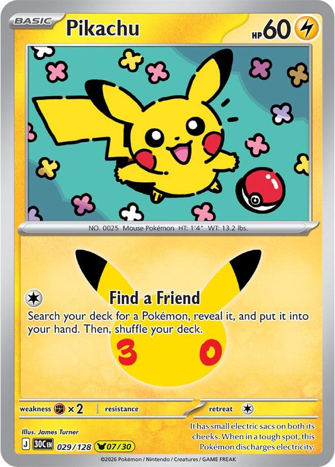 Pikachu (029/128) [Mega Evolution: 30th Celebration] | I Want That Stuff Brandon