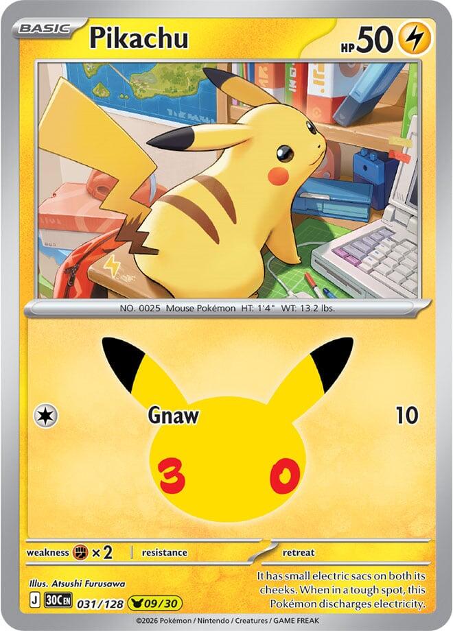 Pikachu (031/128) [Mega Evolution: 30th Celebration] | I Want That Stuff Brandon