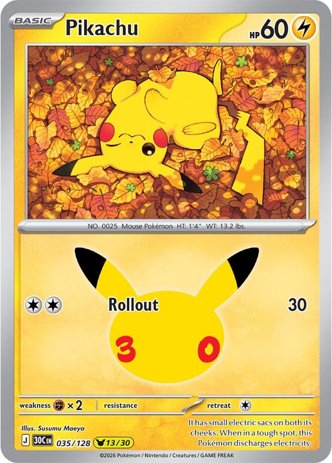 Pikachu (035/128) [Mega Evolution: 30th Celebration] | I Want That Stuff Brandon