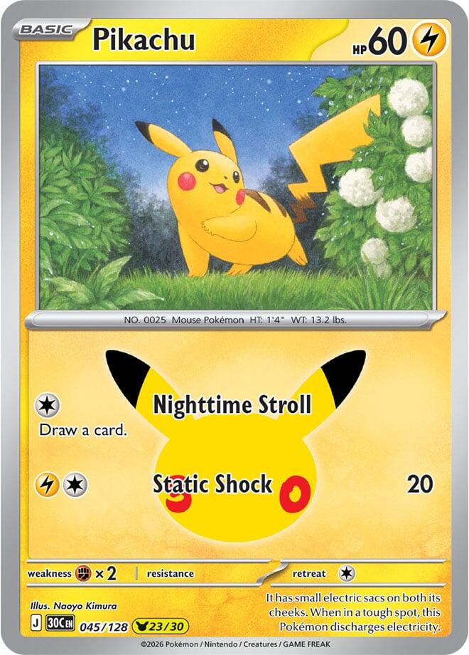 Pikachu (045/128) [Mega Evolution: 30th Celebration] | I Want That Stuff Brandon