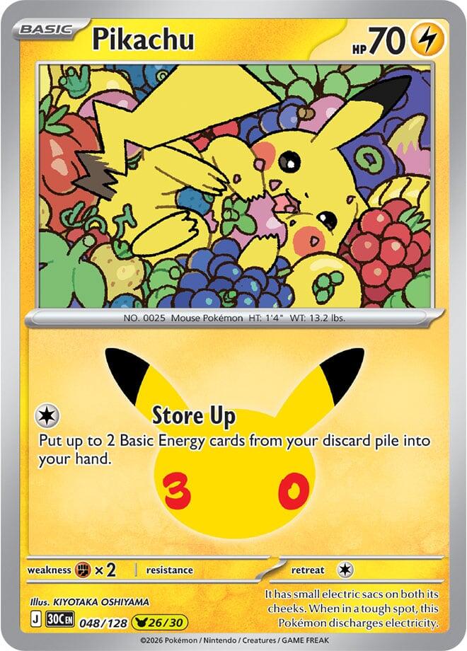 Pikachu (048/128) [Mega Evolution: 30th Celebration] | I Want That Stuff Brandon