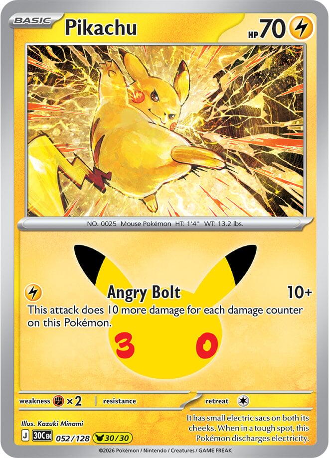 Pikachu (052/128) [Mega Evolution: 30th Celebration] | I Want That Stuff Brandon