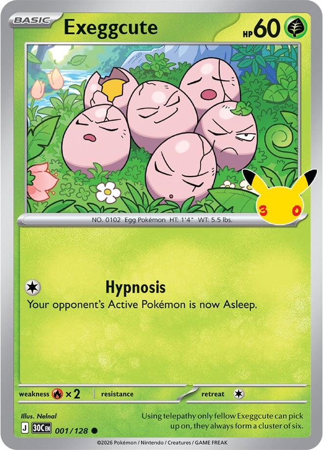 Exeggcute (001/128) [Mega Evolution: 30th Celebration] | I Want That Stuff Brandon