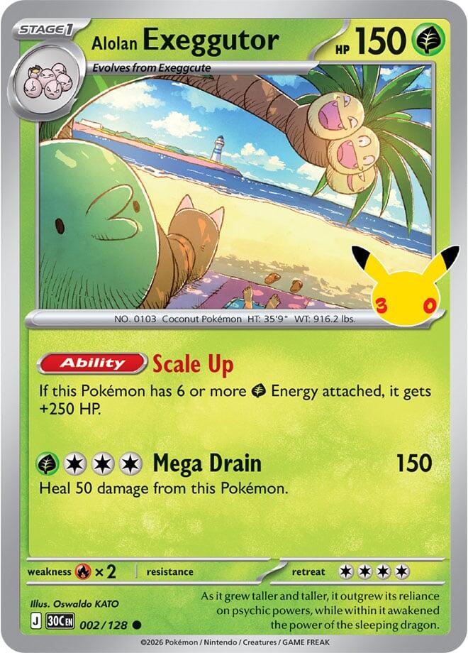 Alolan Exeggutor (002/128) [Mega Evolution: 30th Celebration] | I Want That Stuff Brandon
