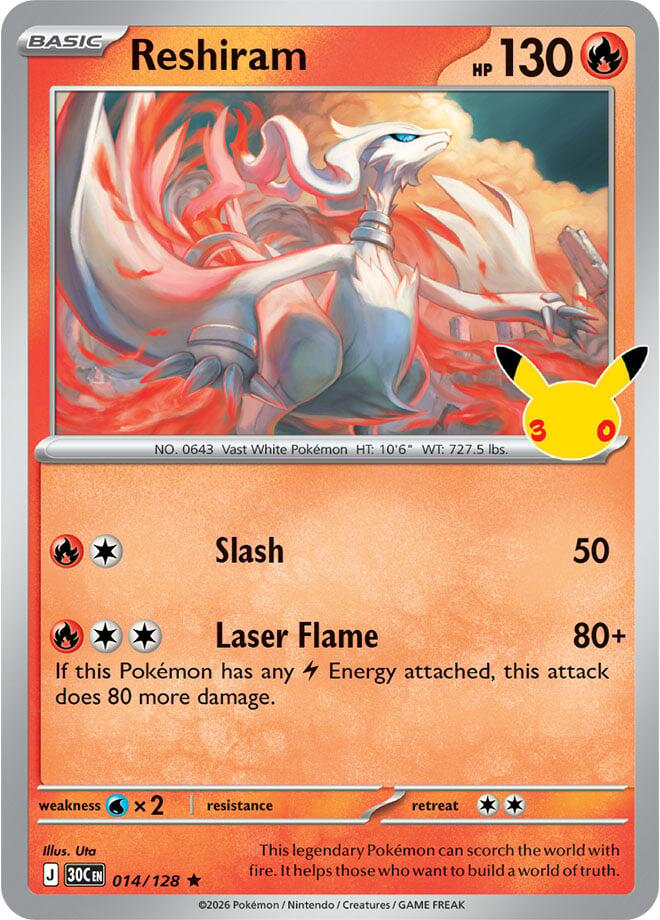 Reshiram (014/128) [Mega Evolution: 30th Celebration] | I Want That Stuff Brandon