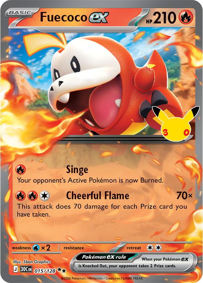 Fuecoco ex (015/128) [Mega Evolution: 30th Celebration] | I Want That Stuff Brandon