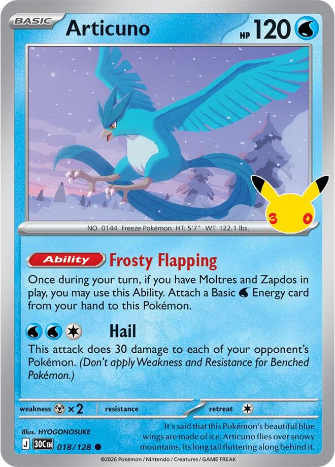 Articuno (018/128) [Mega Evolution: 30th Celebration] | I Want That Stuff Brandon