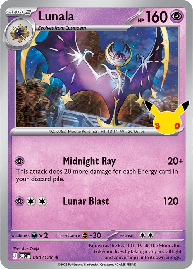 Lunala (080/128) [Mega Evolution: 30th Celebration] | I Want That Stuff Brandon