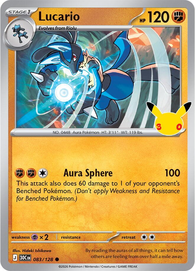 Lucario (083/128) [Mega Evolution: 30th Celebration] | I Want That Stuff Brandon