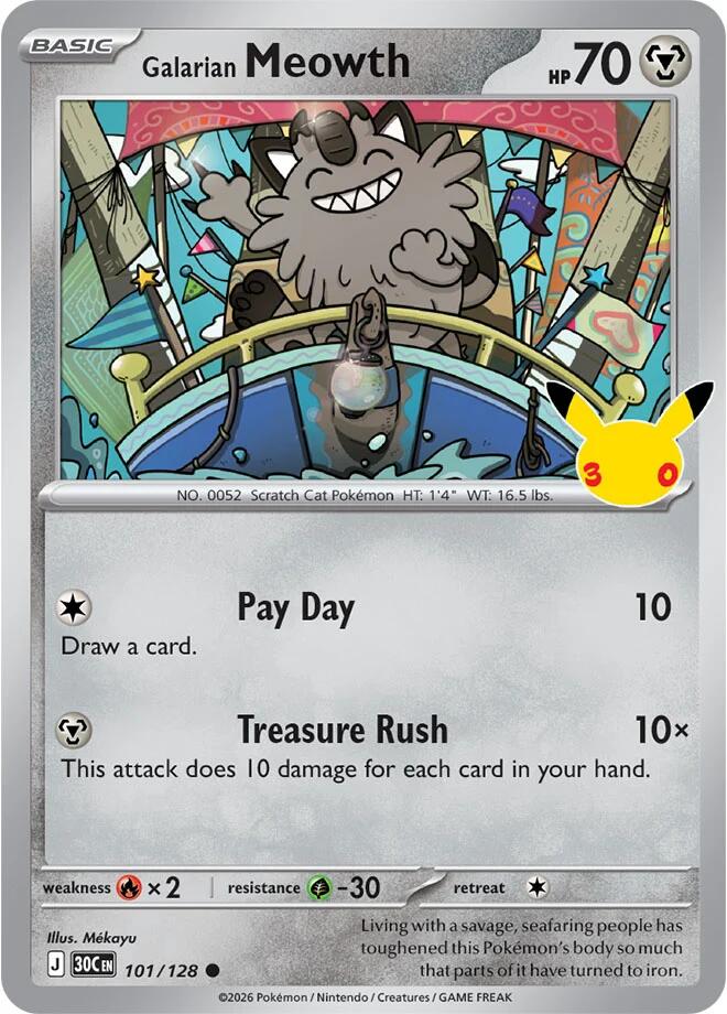Galarian Meowth (101/128) [Mega Evolution: 30th Celebration] | I Want That Stuff Brandon