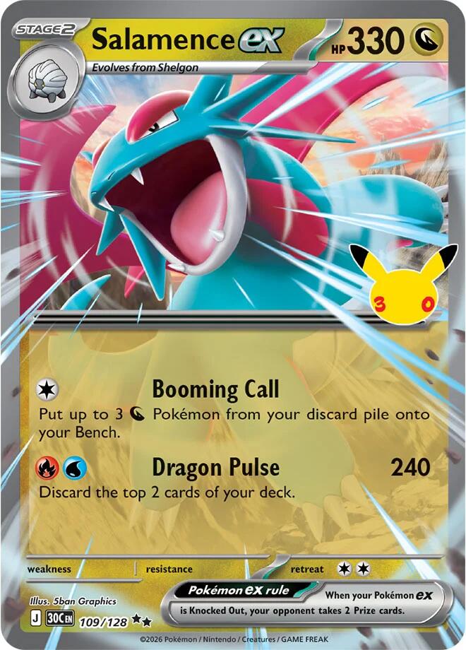 Salamence ex (109/128) [Mega Evolution: 30th Celebration] | I Want That Stuff Brandon