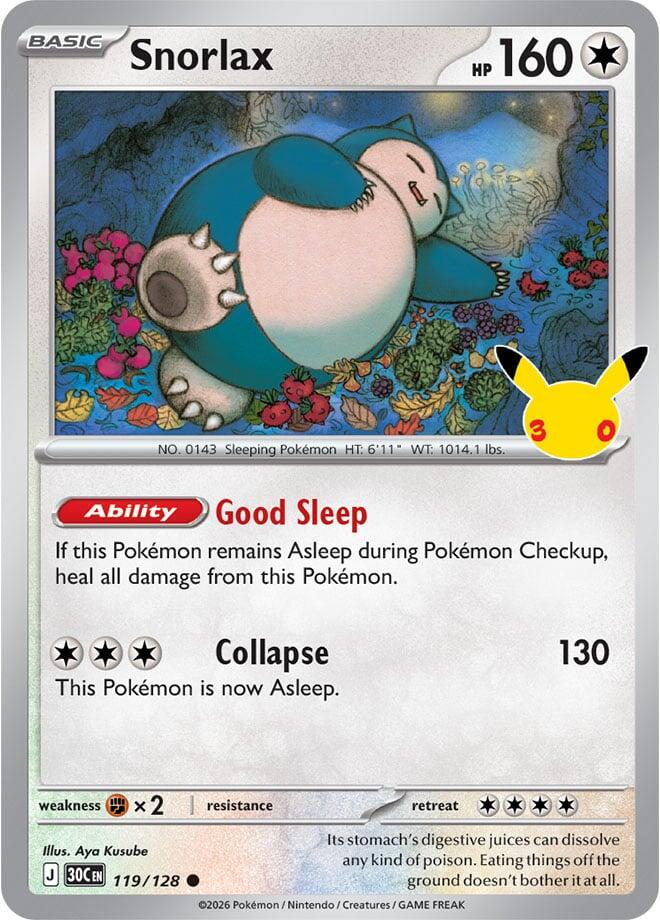 Snorlax (119/128) [Mega Evolution: 30th Celebration] | I Want That Stuff Brandon