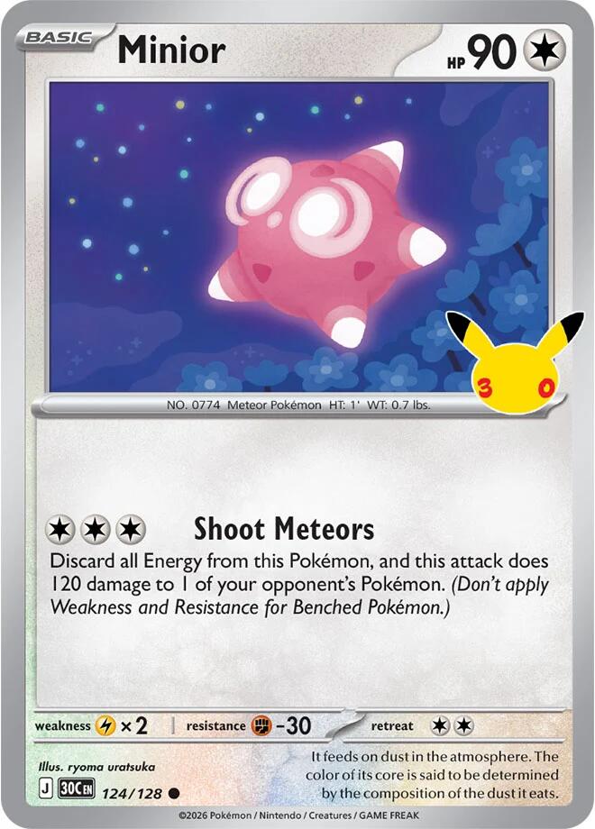 Minior (124/128) [Mega Evolution: 30th Celebration] | I Want That Stuff Brandon