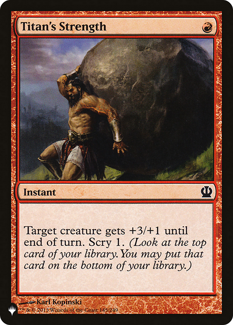 Titan's Strength [The List Reprints] | I Want That Stuff Brandon