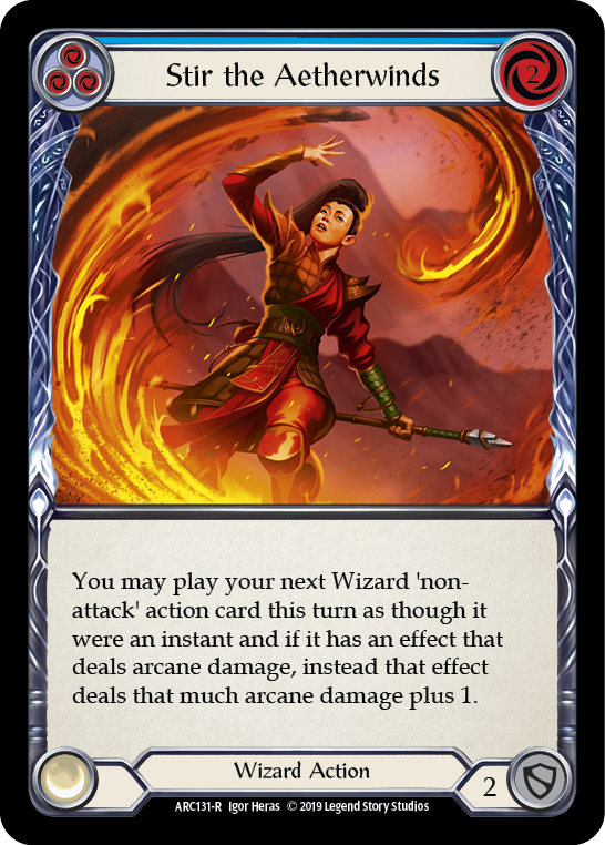Stir the Aetherwinds (Blue) [ARC131-R] (Arcane Rising)  1st Edition Rainbow Foil | I Want That Stuff Brandon