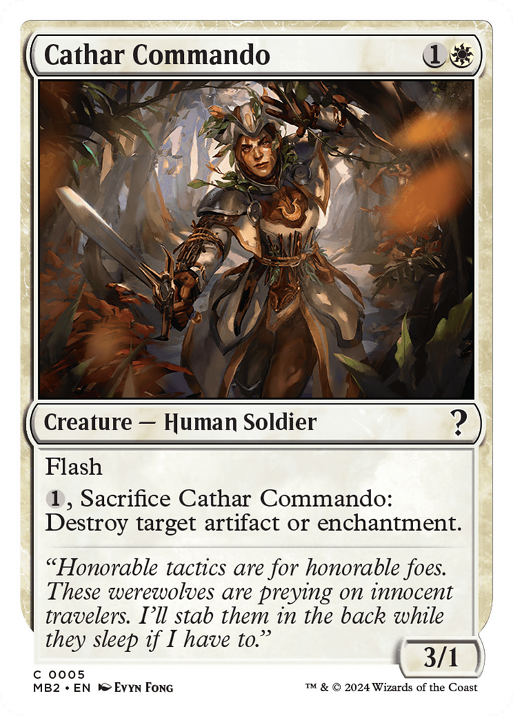 Cathar Commando (White Border) [Mystery Booster 2] | I Want That Stuff Brandon