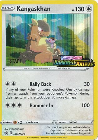 Kangaskhan (SWSH038) (Staff Prerelease Promo) [Sword & Shield: Black Star Promos] | I Want That Stuff Brandon