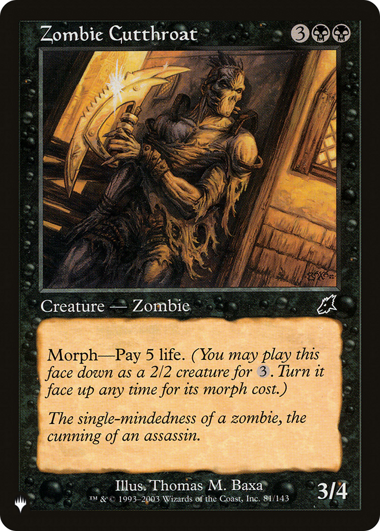 Zombie Cutthroat [The List Reprints] | I Want That Stuff Brandon