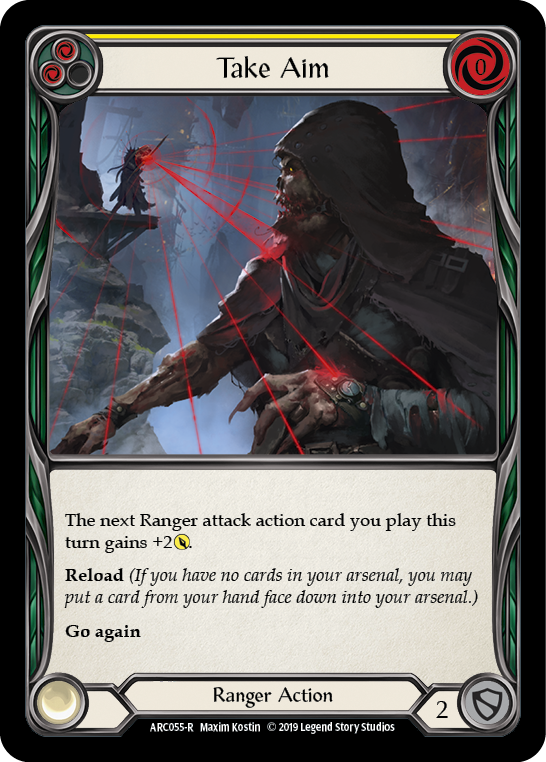 Take Aim (Yellow) [ARC055-R] (Arcane Rising)  1st Edition Rainbow Foil | I Want That Stuff Brandon