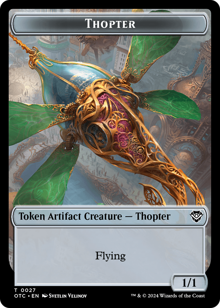 Thopter // Treasure Double-Sided Token [Outlaws of Thunder Junction Commander Tokens] | I Want That Stuff Brandon