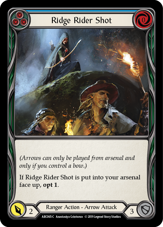 Ridge Rider Shot (Blue) [ARC065-C] (Arcane Rising)  1st Edition Rainbow Foil | I Want That Stuff Brandon