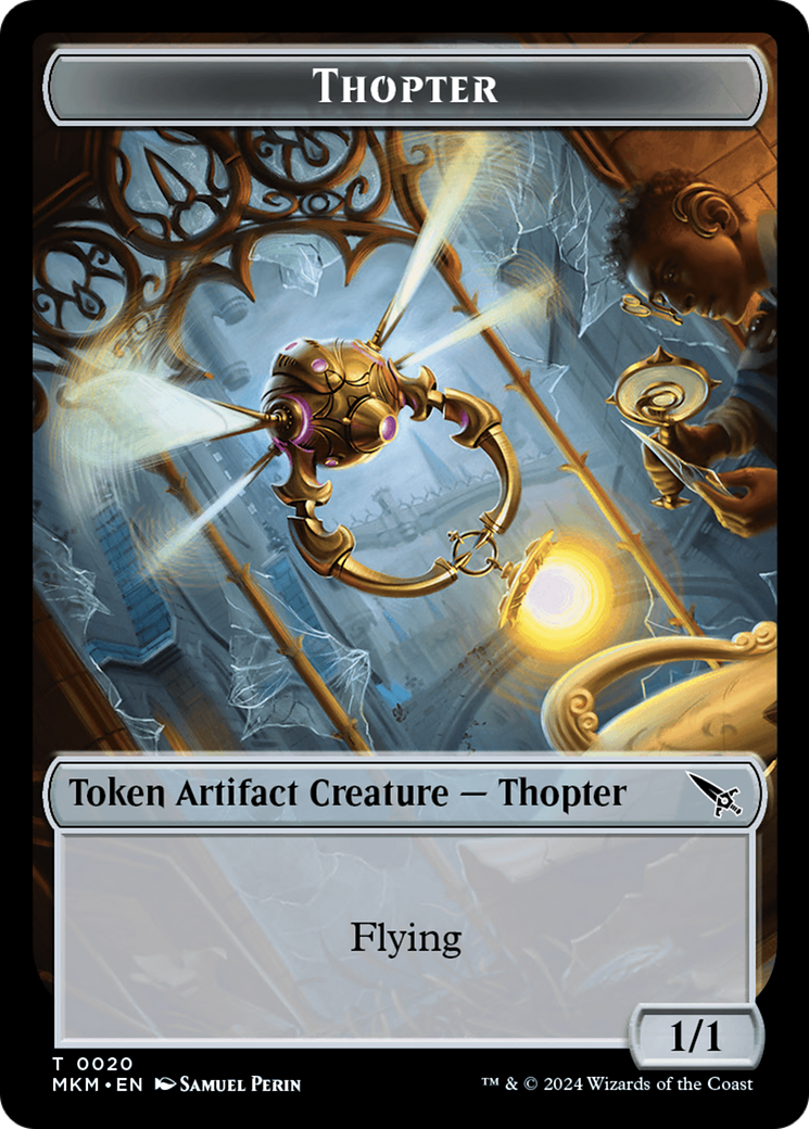 Thopter (0020) // Merfolk Double-Sided Token [Murders at Karlov Manor Tokens] | I Want That Stuff Brandon