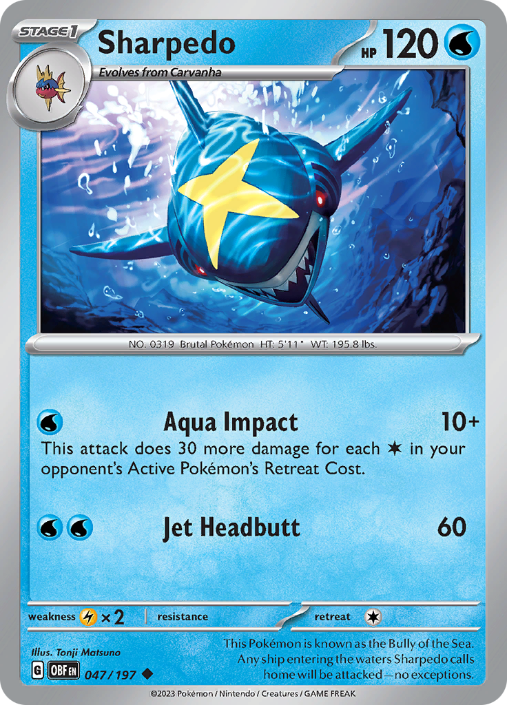 Sharpedo (047/197) [Scarlet & Violet: Obsidian Flames] | I Want That Stuff Brandon