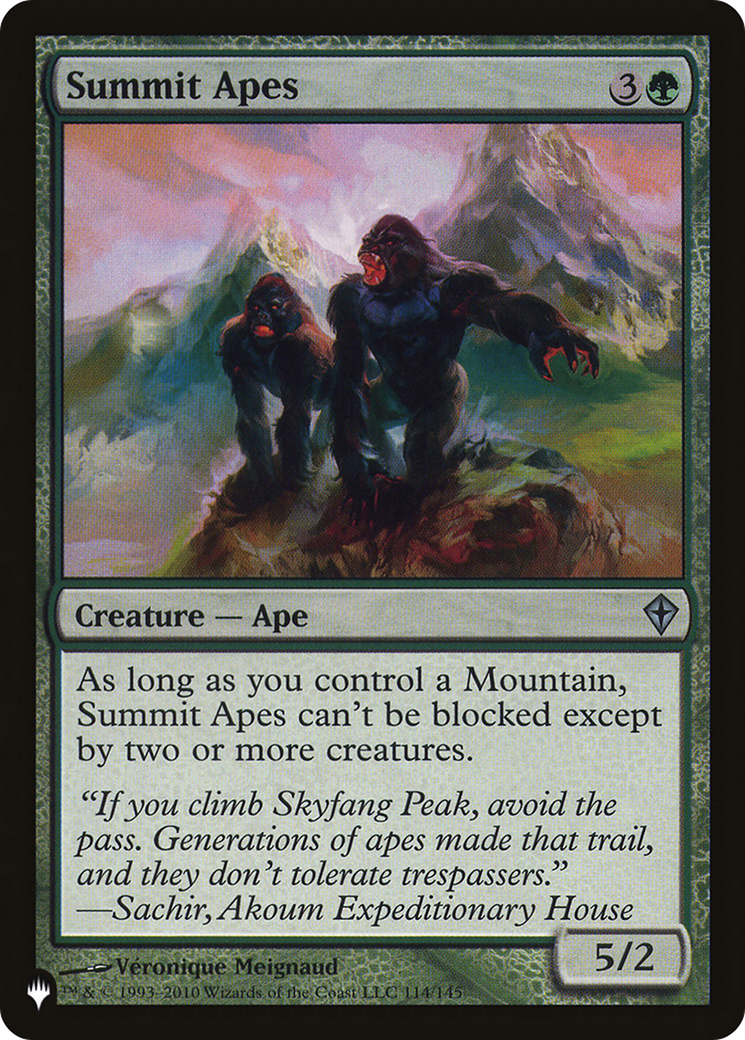 Summit Apes [The List Reprints] | I Want That Stuff Brandon