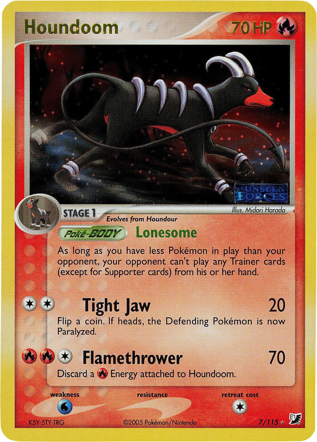 Houndoom (7/115) (Stamped) [EX: Unseen Forces] | I Want That Stuff Brandon