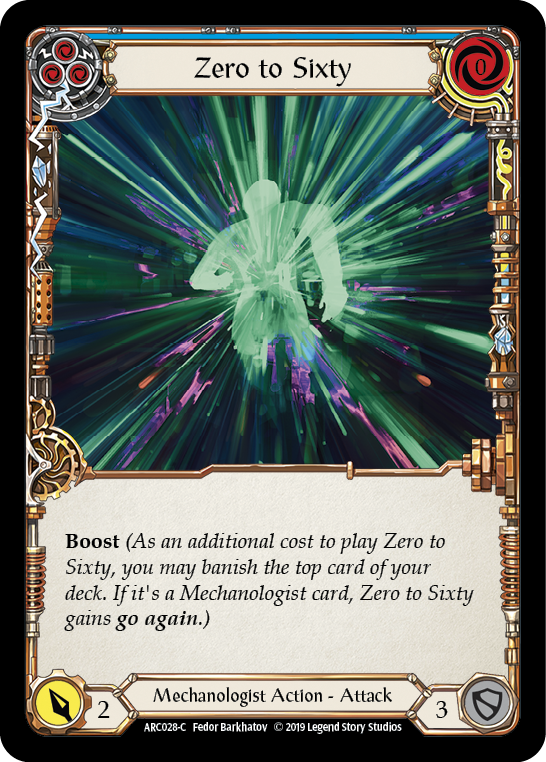 Zero to Sixty (Blue) [ARC028-C] (Arcane Rising)  1st Edition Normal | I Want That Stuff Brandon