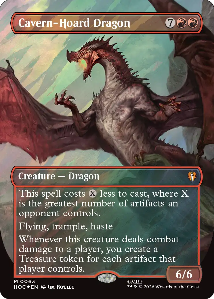 Cavern-Hoard Dragon (Borderless) (Surge Foil) [The Hobbit: Eternal-Legal] | I Want That Stuff Brandon