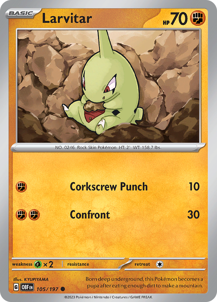 Larvitar (105/197) [Scarlet & Violet: Obsidian Flames] | I Want That Stuff Brandon