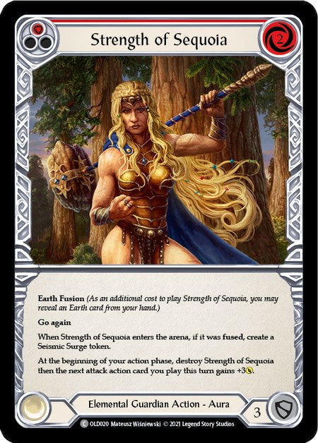 Strength of Sequoia (Red) [OLD020] (Tales of Aria Oldhim Blitz Deck)  1st Edition Normal | I Want That Stuff Brandon