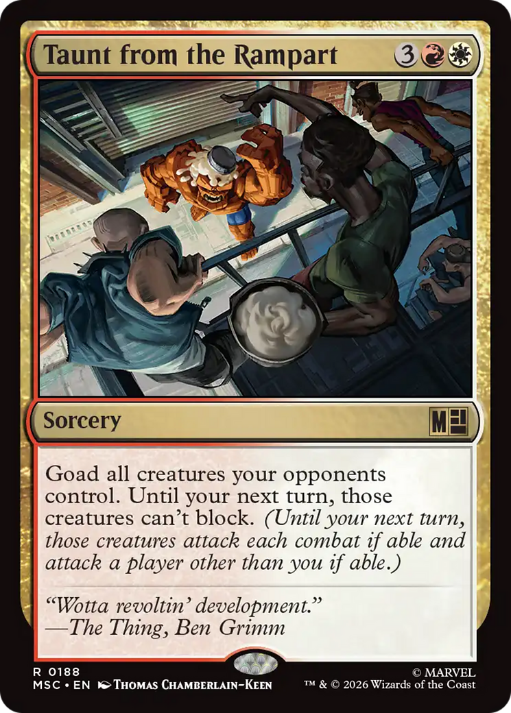 Taunt from the Rampart (Surge Foil) [Marvel Super Heroes Commander] | I Want That Stuff Brandon