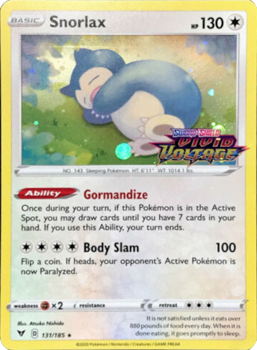 Snorlax (131/185) [Sword & Shield: Black Star Promos] | I Want That Stuff Brandon