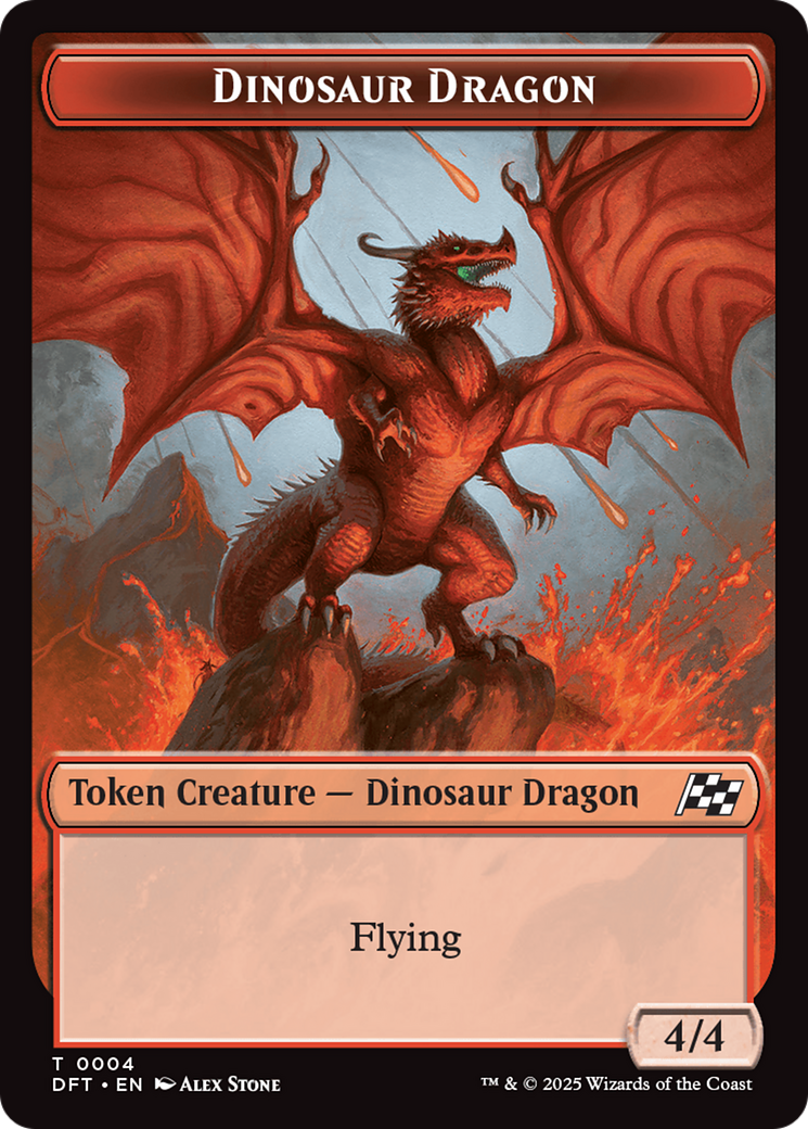 Dinosaur Dragon // Treasure Double-Sided Token [Aetherdrift Tokens] | I Want That Stuff Brandon