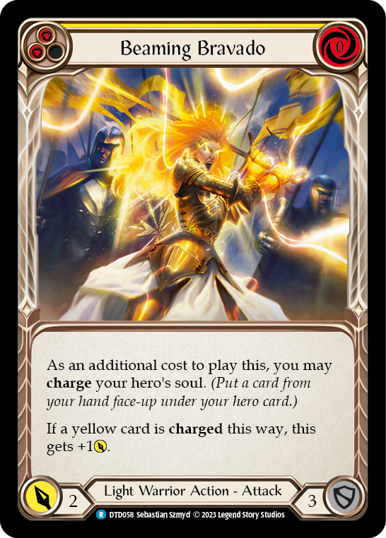 Beaming Bravado (Yellow) [DTD058] (Dusk Till Dawn)  Rainbow Foil | I Want That Stuff Brandon