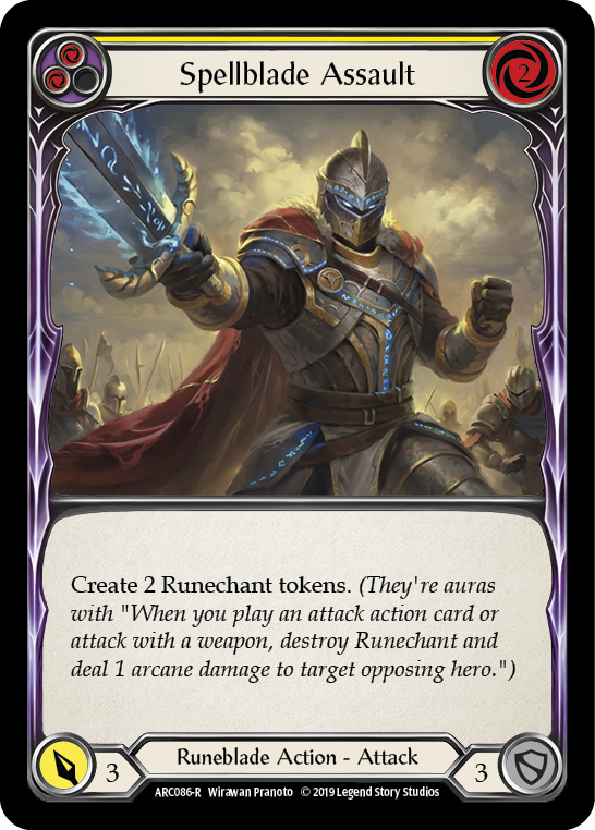 Spellblade Assault (Yellow) [ARC086-R] (Arcane Rising)  1st Edition Normal | I Want That Stuff Brandon