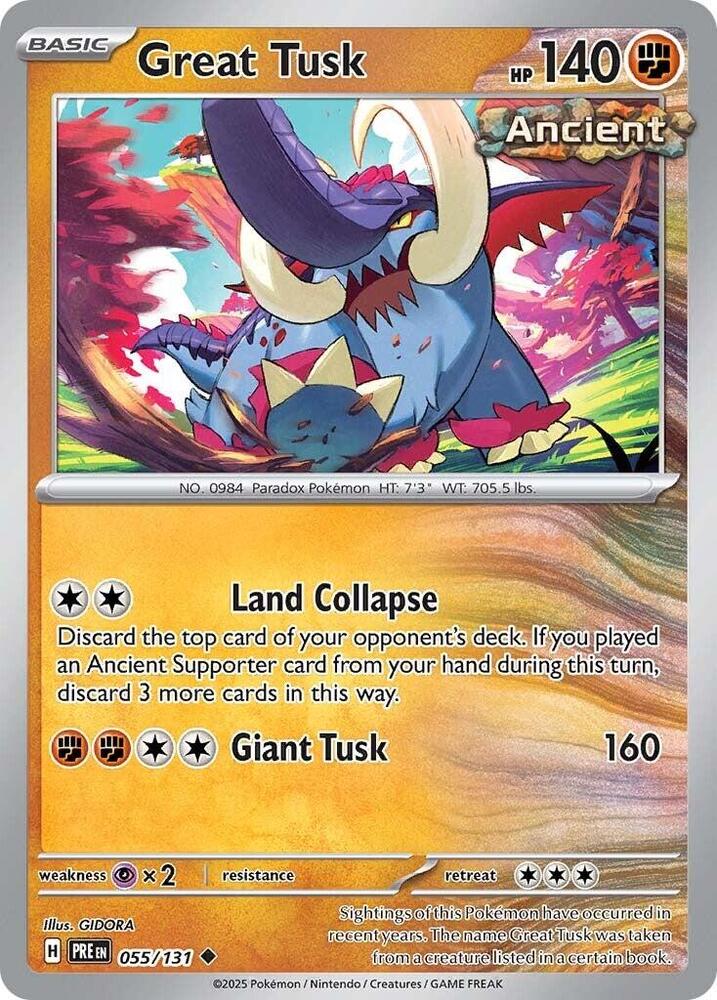 Great Tusk (055/131) [Scarlet & Violet: Prismatic Evolutions] | I Want That Stuff Brandon