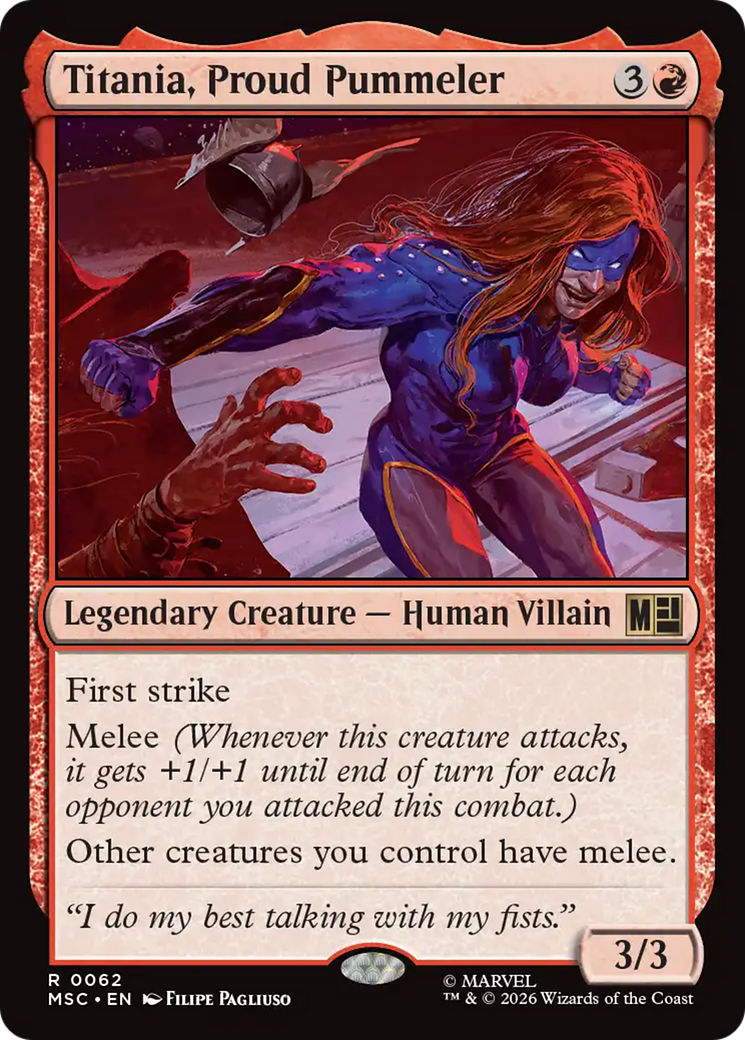 Titania, Proud Pummeler (Surge Foil) [Marvel Super Heroes Commander] | I Want That Stuff Brandon