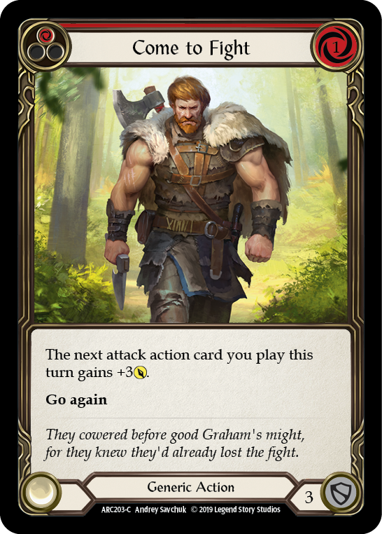 Come to Fight (Red) [ARC203-C] (Arcane Rising)  1st Edition Rainbow Foil | I Want That Stuff Brandon