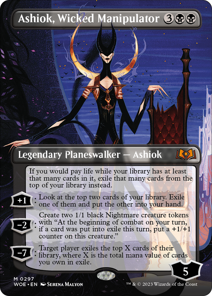 Ashiok, Wicked Manipulator (Borderless Alternate Art) [Wilds of Eldraine] | I Want That Stuff Brandon