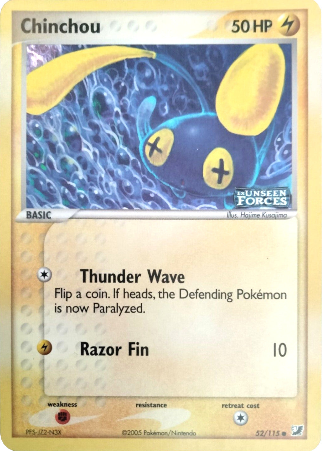 Chinchou (52/115) (Stamped) [EX: Unseen Forces] | I Want That Stuff Brandon