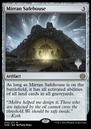 Mirran Safehouse (Promo Pack) [Phyrexia: All Will Be One Promos] | I Want That Stuff Brandon
