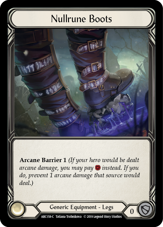 Nullrune Boots [ARC158-C] (Arcane Rising)  1st Edition Cold Foil | I Want That Stuff Brandon