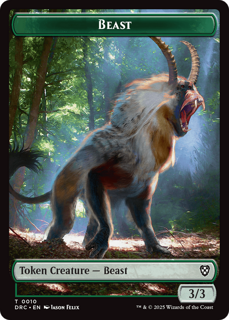 Beast (0010) // Beast (0011) Double-Sided Token [Aetherdrift Commander] | I Want That Stuff Brandon