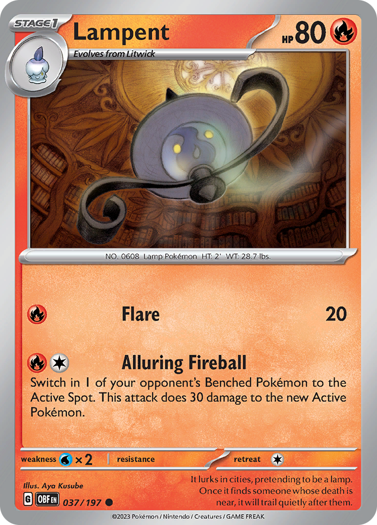 Lampent (037/197) [Scarlet & Violet: Obsidian Flames] | I Want That Stuff Brandon