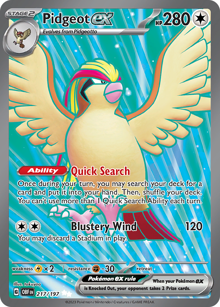 Pidgeot ex (217/197) [Scarlet & Violet: Obsidian Flames] | I Want That Stuff Brandon